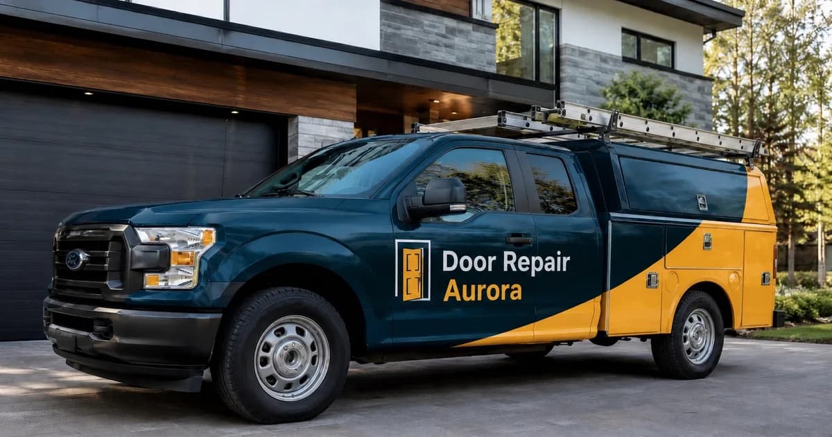 Door repair service vehicle serving Aurora, Ontario